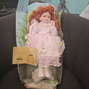 Meagan Seymour Mann Porcelain Award Winning Doll Collection 17" Red Hair